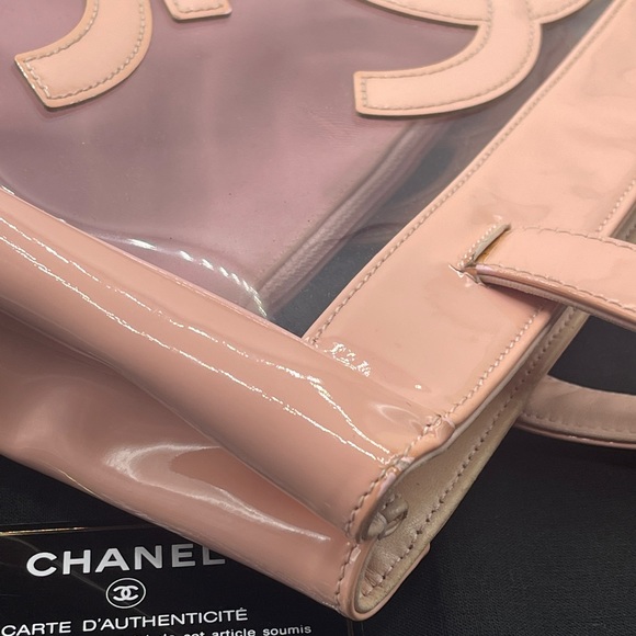 Chanel Vinyl Triple CC Clear Plastic PVC Transparent See-through Coco Tote Bag - Picture 4 of 16